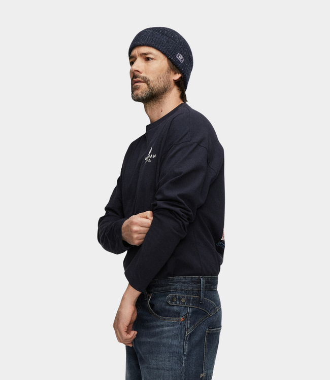Denham Tsubaki tee ls navy blazer