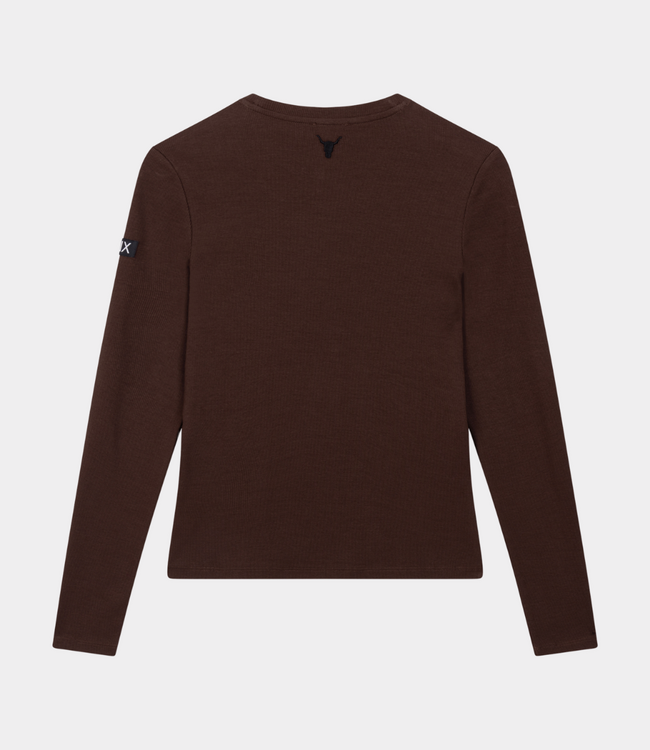 Alix the Label Rib longsleeve tee warm brown