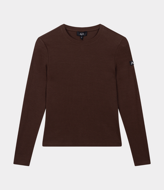 Alix the Label Rib longsleeve tee warm brown
