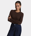 Alix the Label Rib longsleeve tee warm brown