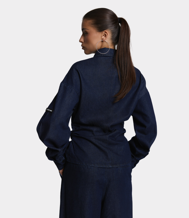 Alix the Label Fitted waist denim blouse indigo
