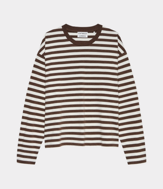 Catwalk Junkie striped long sleeve tee coffee bean