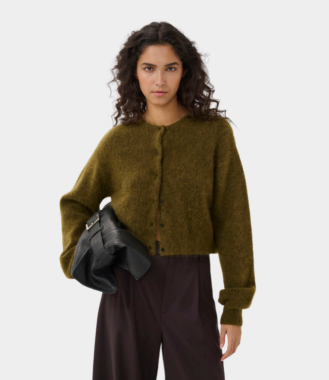 Gestuz Gestuz gzdebbie short cardigan plantation melange 10911515-1808321