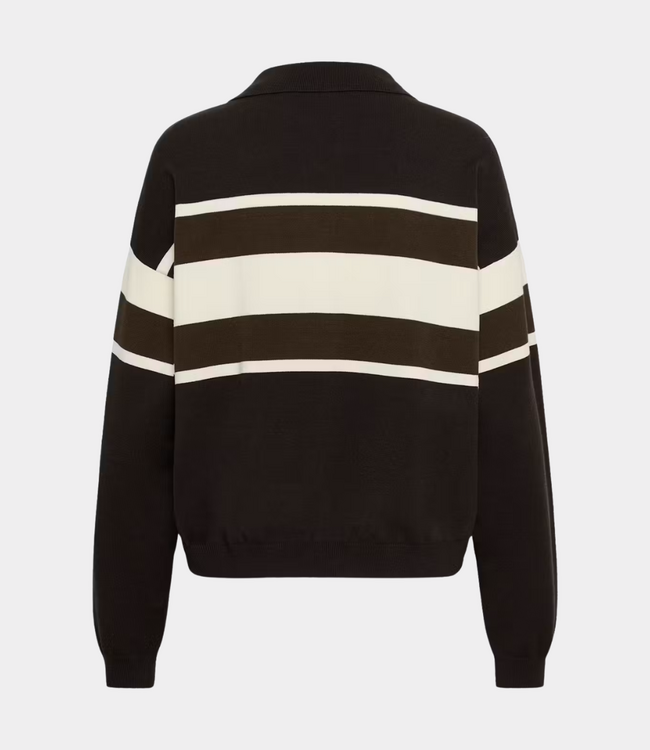Gestuz gzalexu polo pullover ganache/slate black/egret