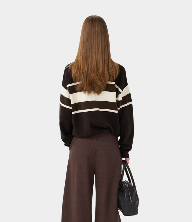 Gestuz gzalexu polo pullover ganache/slate black/egret