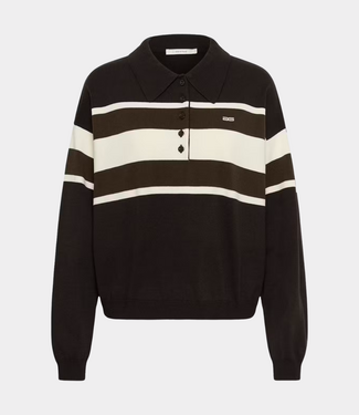 Gestuz gzalexu polo pullover ganache/slate black/egret