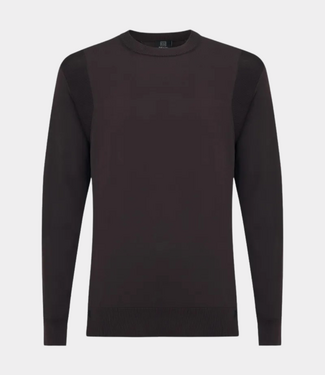 Genti Round neck knit ls red aubergine