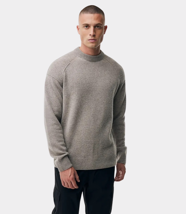 Genti Genti Round neck knit ls mid brown K5096-3283-044
