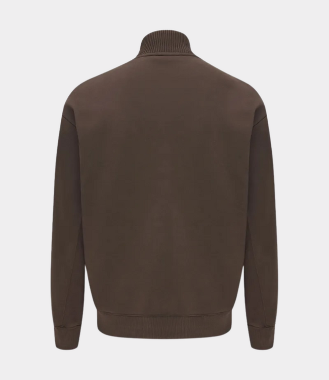 Genti Genti Turtle zip sweat dark brown J5088-3229-040