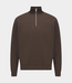 Genti Turtle zip sweat dark brown