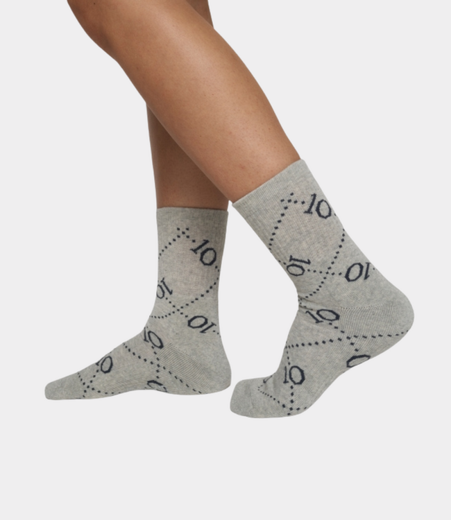 10Days socks all-over monogram light grey melee