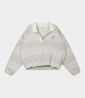 10Days balloon sweater stripes soft white melee