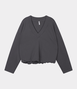 10Days v-neck balloon sweater steel blue