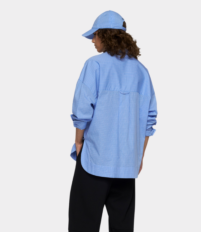 10Days 10Days long sleeve shirt check ultramarine 20-415-6203-1341