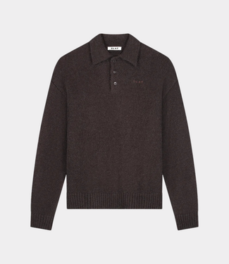 Olaf Oversized Knitted Polo Chocolate Plum
