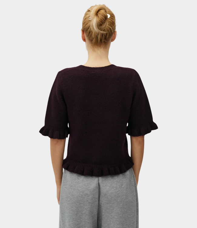 MbyM MbyM carla frill chagall knit deep purple melange 64641299-Y15
