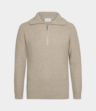 Profuomo Pullover half zip beige