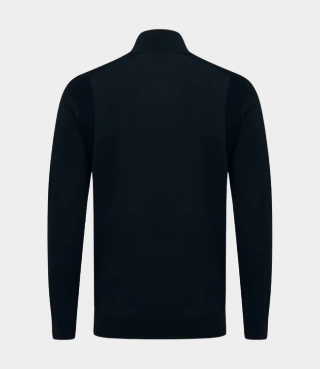 Genti Turtle zip knit ls navy