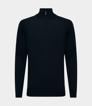 Genti Turtle zip knit ls navy