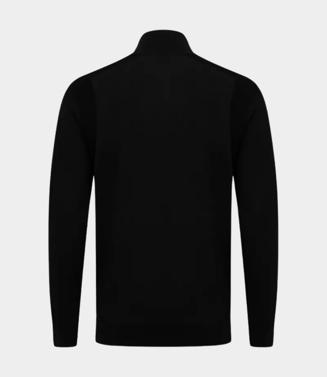 Genti Turtle zip knit ls black