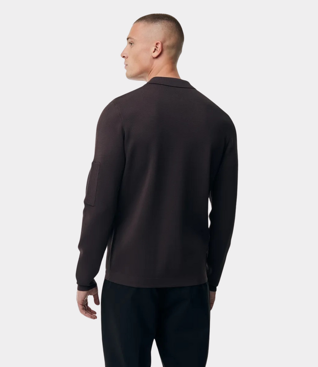 Genti Polo zip ls red aubergine