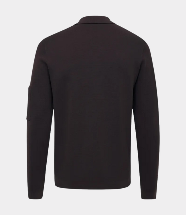 Genti Polo zip ls red aubergine