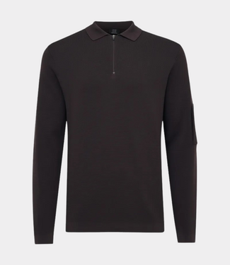 Genti Polo zip ls red aubergine