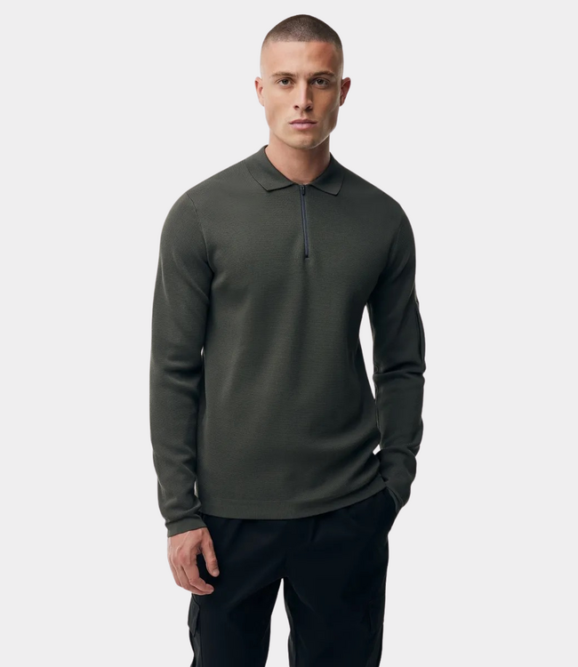 Genti Polo zip ls green