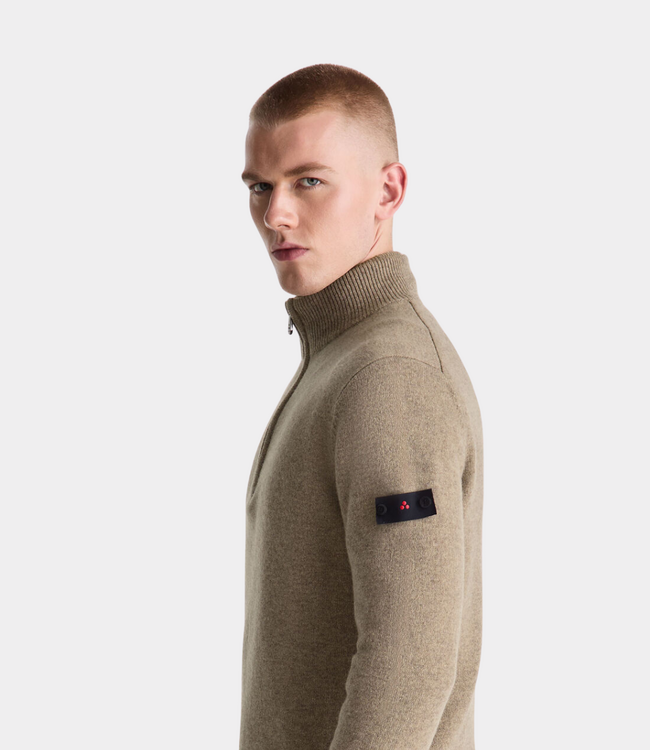 Peuterey Trebe half zip knit beige crockery