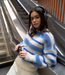 TWNS striped round neck sweater ls ice