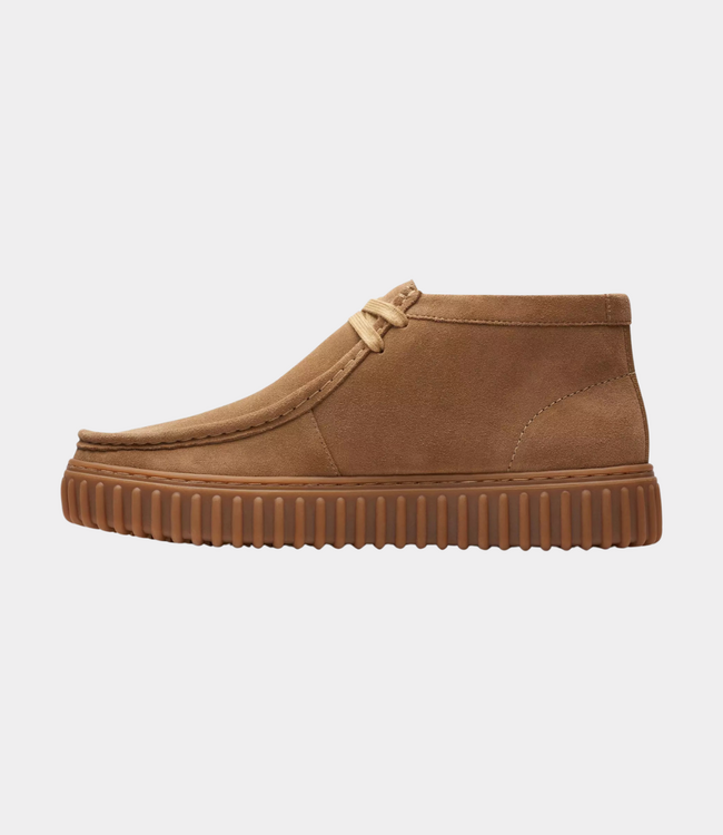 Clarks Torhill hi shoe dark sand suede