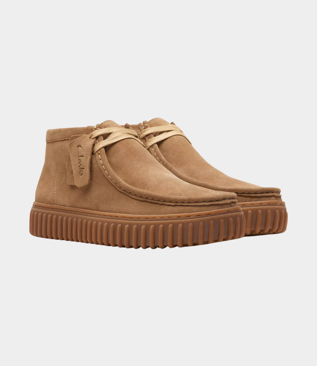 Clarks Torhill hi shoe dark sand suede