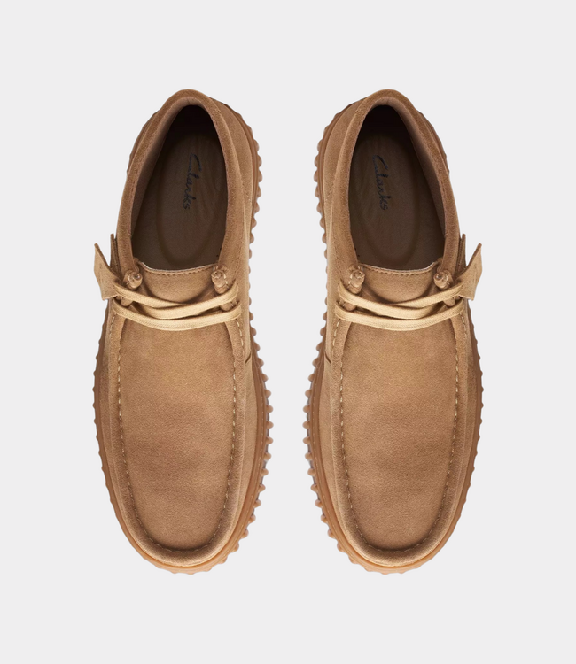 Clarks Torhill hi shoe dark sand suede
