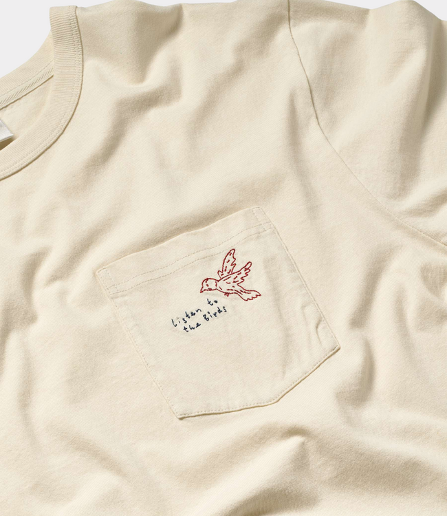 Foret bird embroidered pocket t-shirt cloud