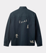 Foret berry herringbone embroidery overshirt navy