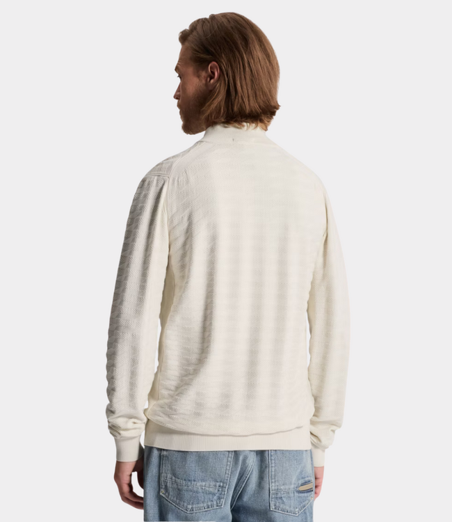 Cast Iron Half zip collar knit white down