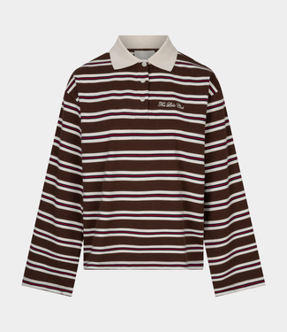 The Lola Club emilia polo striped espresso
