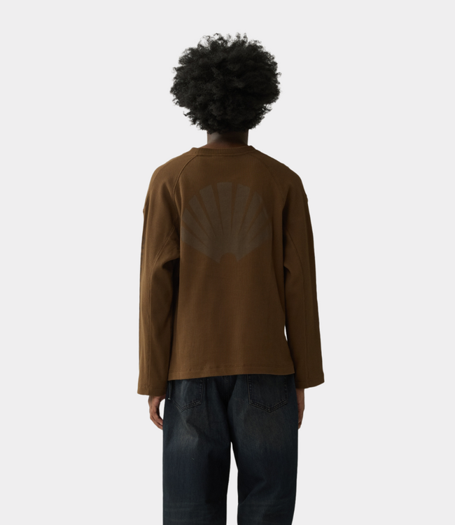 New Amsterdam logo longsleeve waffle brown