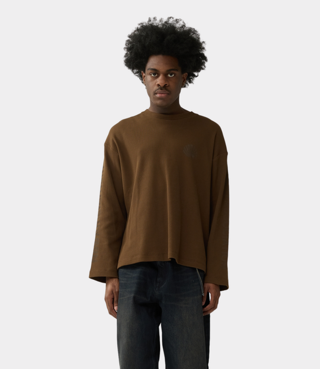 New Amsterdam logo longsleeve waffle brown