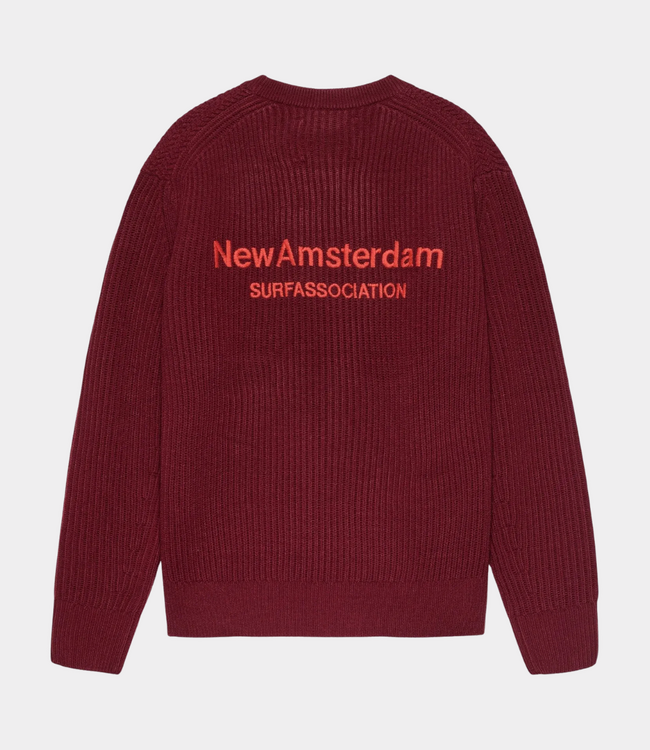 New Amsterdam New Amsterdam knitted crewneck burgendy 2602036002
