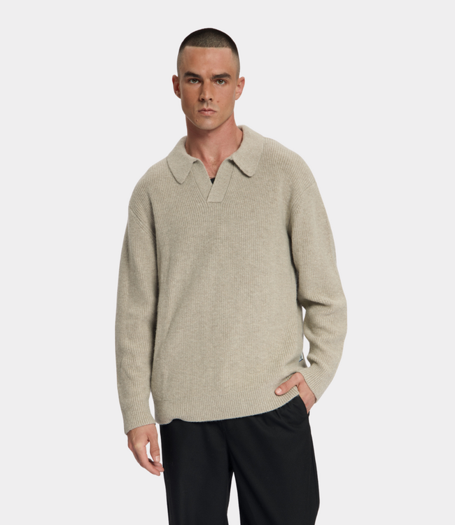 Law of the Sea ares knitted polo beige