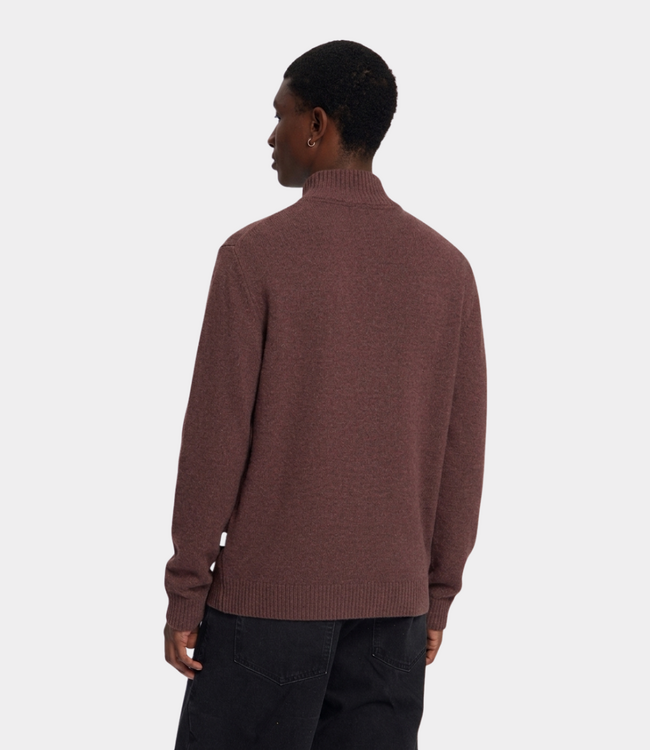 Law of the Sea lamar knitted half zip huckleberry