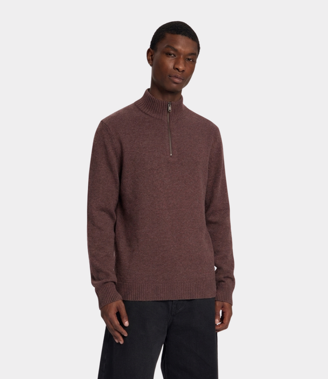 Law of the Sea lamar knitted half zip huckleberry