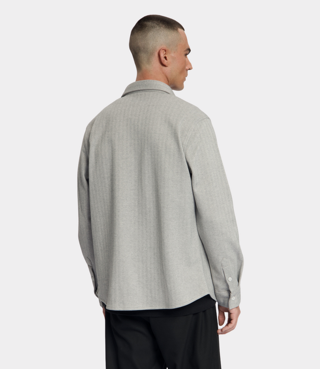 Law of the Sea Law of the Sea troy soft herringbone shirt grey melange LAW-10519-702