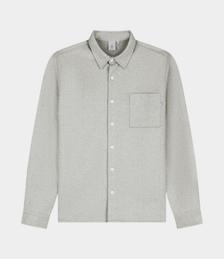 Law of the Sea troy soft herringbone shirt grey melange