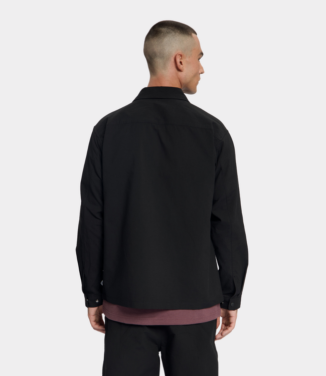 Law of the Sea skald structured cotton shirt jacket black