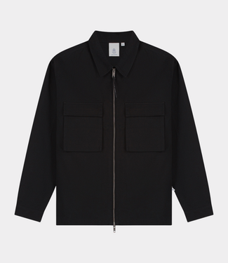 Law of the Sea skald structured cotton shirt jacket black