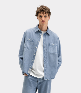 Butcher of Blue Blaine Garment Dye Overshirt Shark Blue