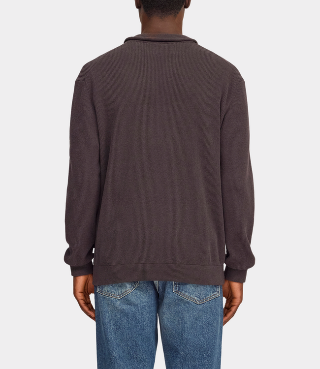 NN.07 danny half zip knit deep truffle