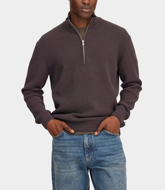 NN.07 danny half zip knit deep truffle